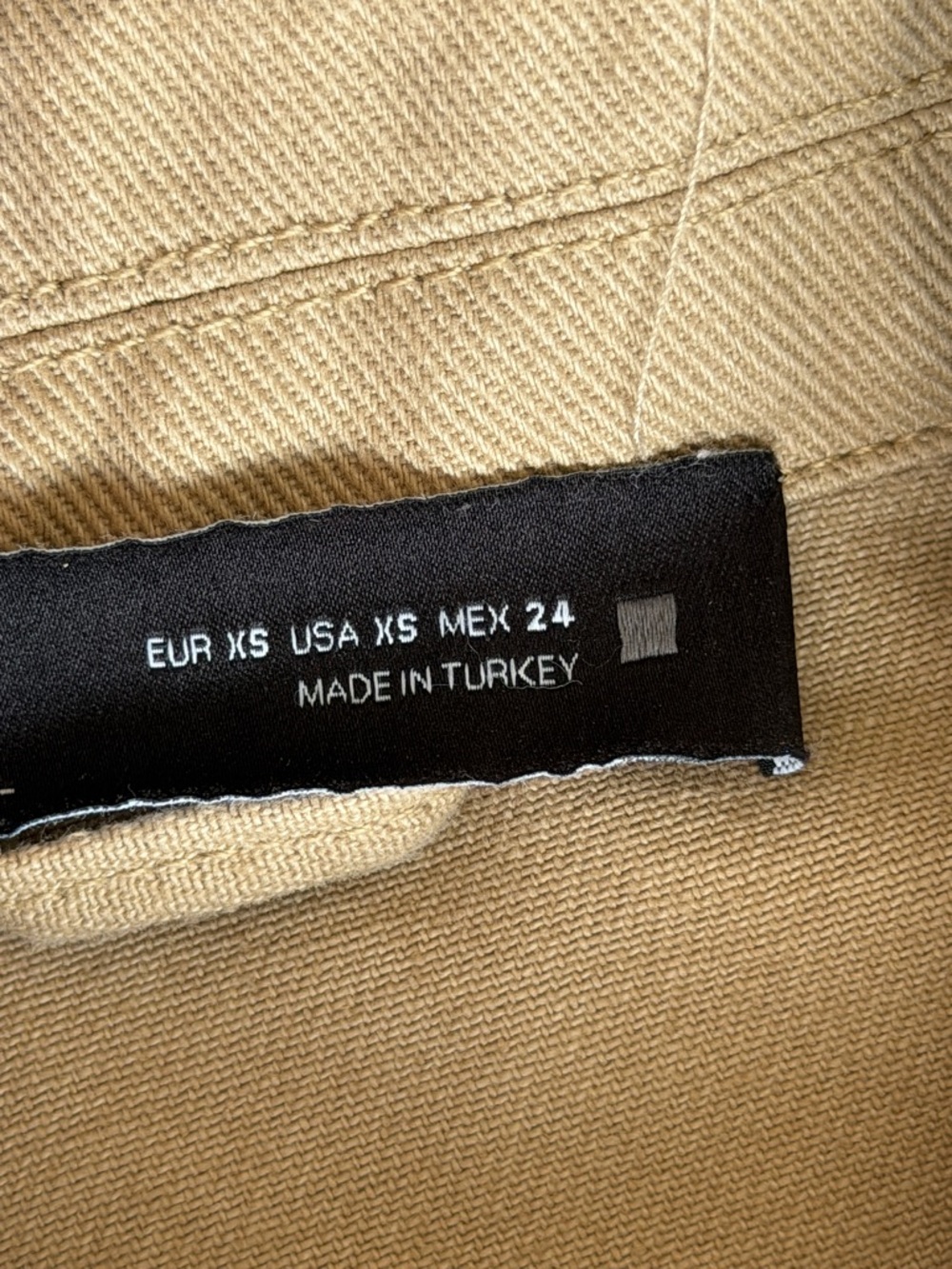 Zara Khaki Tan Cropped Utility Jacket Gold Buttons Women’s S - Picture 7 of 14